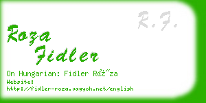 roza fidler business card